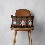 Christmas Snowflake Trio Plaid Lumbar Pillow Cover - Montana Home & Kitchen Co.