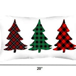 Christmas Tree Trio Plaid Lumbar Pillow Cover - Montana Home & Kitchen Co.