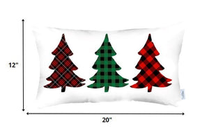 Christmas Tree Trio Plaid Lumbar Pillow Cover - Montana Home & Kitchen Co.