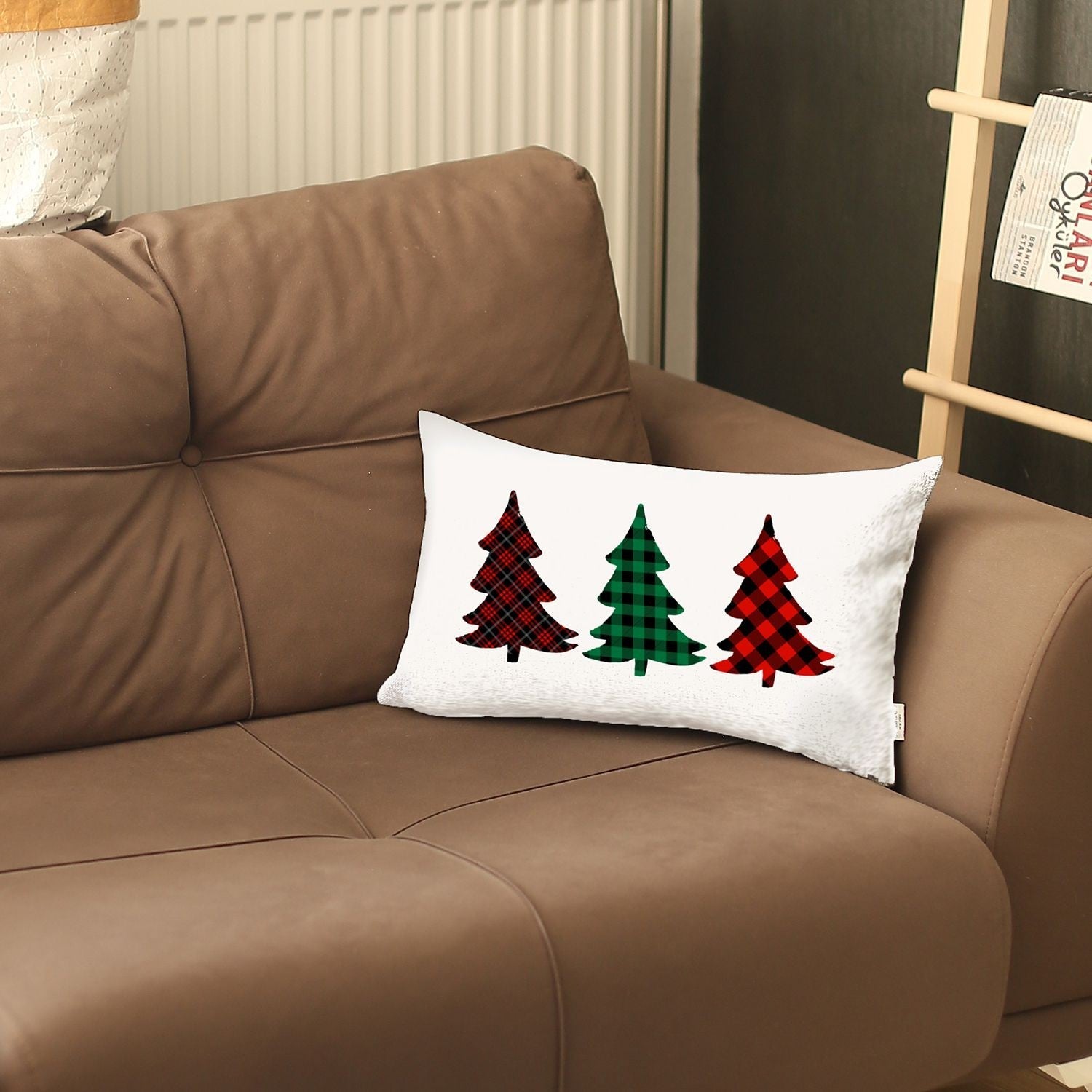 Christmas Tree Trio Plaid Lumbar Pillow Cover - Montana Home & Kitchen Co.