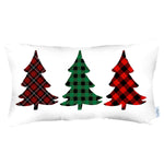 Christmas Tree Trio Plaid Lumbar Pillow Cover - Montana Home & Kitchen Co.