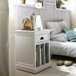 Classic White Nightstand With Dividers - Montana Home & Kitchen Co.