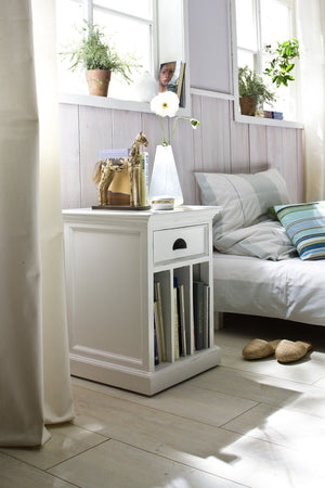 Classic White Nightstand With Dividers - Montana Home & Kitchen Co.