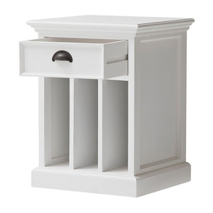 Classic White Nightstand With Dividers - Montana Home & Kitchen Co.