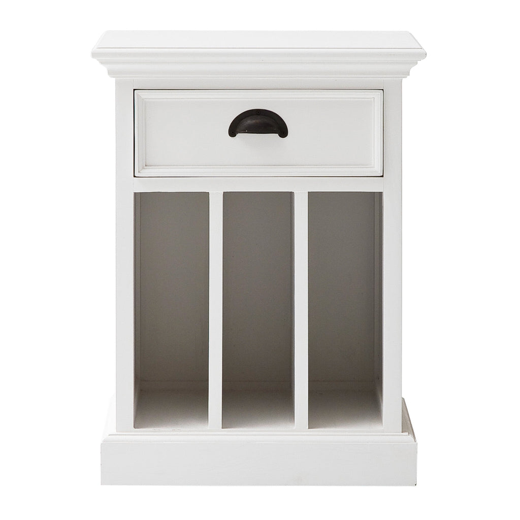 Classic White Nightstand With Dividers - Montana Home & Kitchen Co.