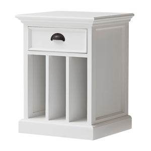 Classic White Nightstand With Dividers - Montana Home & Kitchen Co.