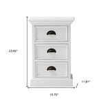 Classic White Three Drawer Nightstand - Montana Home & Kitchen Co.