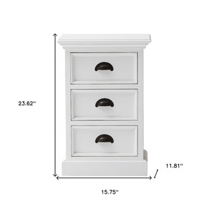 Classic White Three Drawer Nightstand - Montana Home & Kitchen Co.