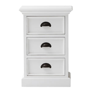 Classic White Three Drawer Nightstand - Montana Home & Kitchen Co.