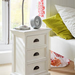 Classic White Three Drawer Nightstand - Montana Home & Kitchen Co.