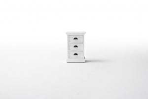 Classic White Three Drawer Nightstand - Montana Home & Kitchen Co.