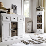 Classic White Three Drawer Nightstand - Montana Home & Kitchen Co.