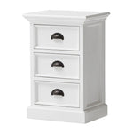 Classic White Three Drawer Nightstand - Montana Home & Kitchen Co.