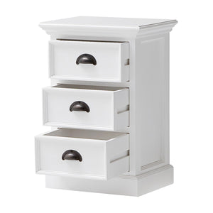 Classic White Three Drawer Nightstand - Montana Home & Kitchen Co.