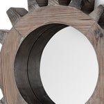 Cog 17" Round Natural Wood Frame Wall Mirror - Montana Home & Kitchen Co.