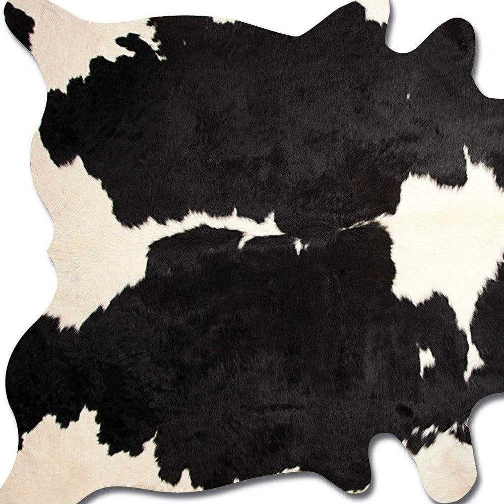 Cowhide Animal Print Area Rug Black And White - Montana Home & Kitchen Co.