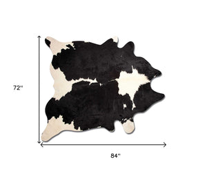 Cowhide Animal Print Area Rug Black And White - Montana Home & Kitchen Co.