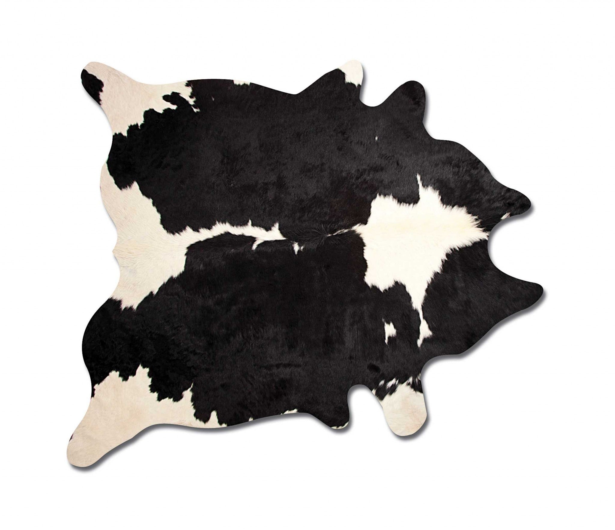 Cowhide Animal Print Area Rug Black And White - Montana Home & Kitchen Co.