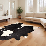 Cowhide Animal Print Area Rug Black And White - Montana Home & Kitchen Co.