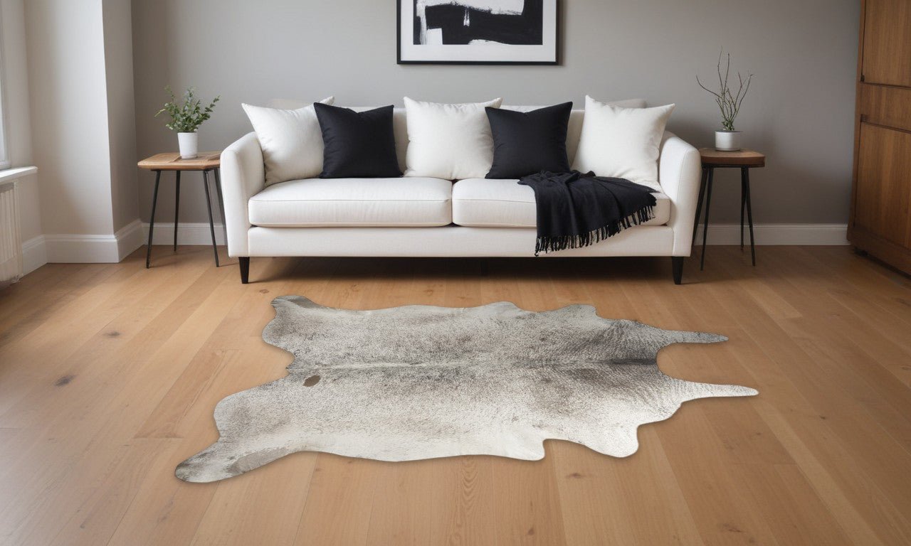 Cowhide Hand Knotted Area Rug / 6' X 7' or 5' X 7' Brown, Black and White LIMITED QTY - Montana Home & Kitchen Co.