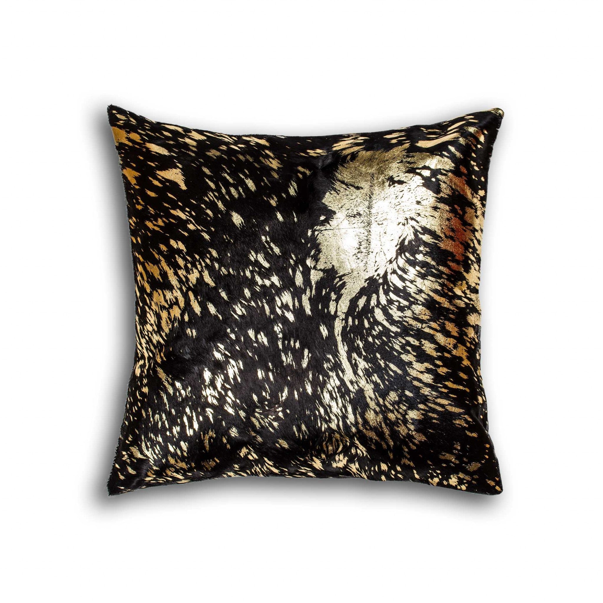 Cowhide Pillow Chocolate And Gold Torino Kobe - Montana Home & Kitchen Co.