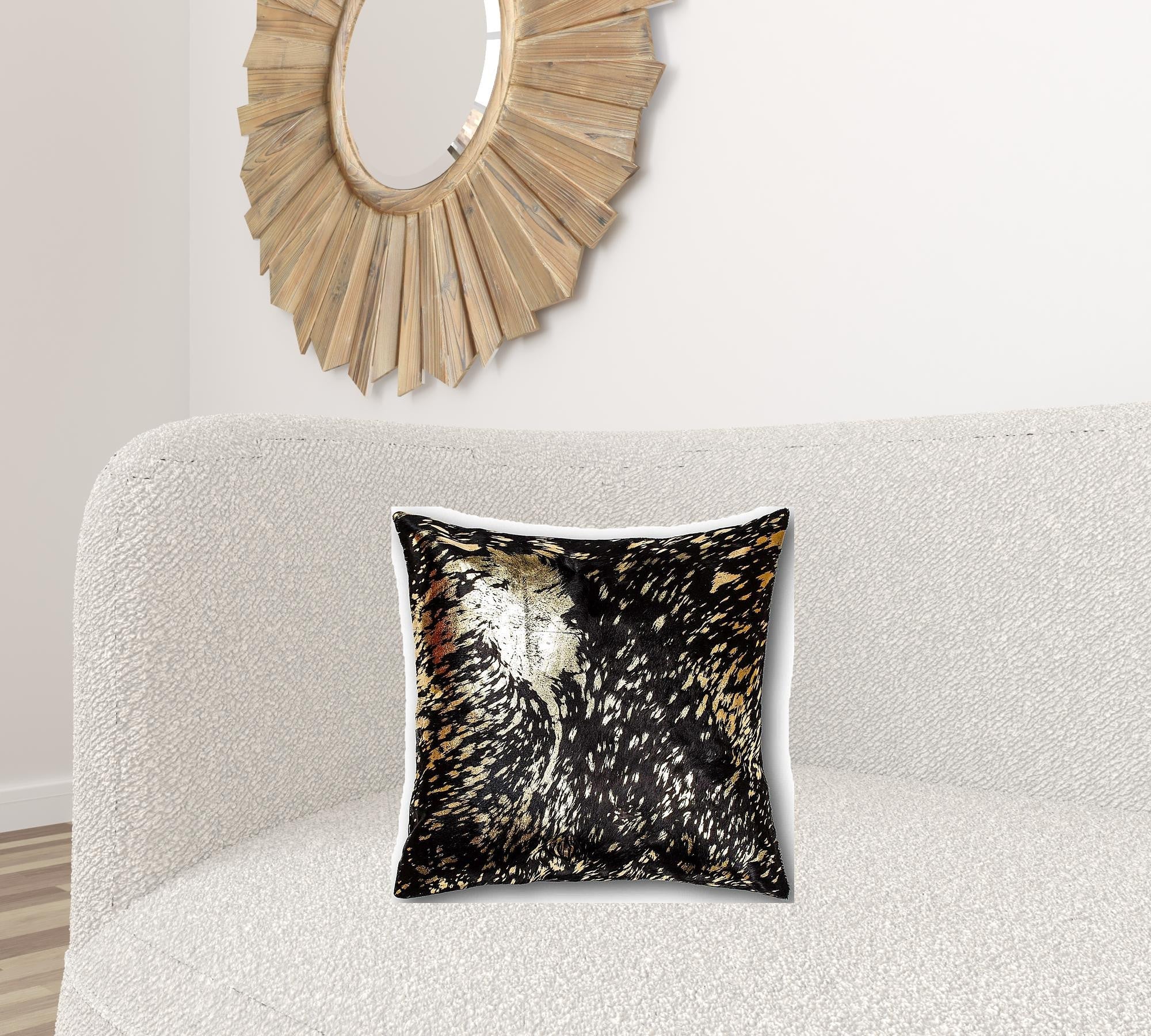 Cowhide Pillow Chocolate And Gold Torino Kobe - Montana Home & Kitchen Co.