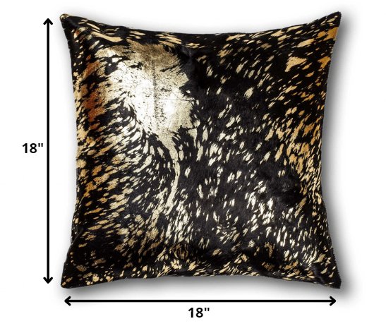 Cowhide Pillow Chocolate And Gold Torino Kobe - Montana Home & Kitchen Co.