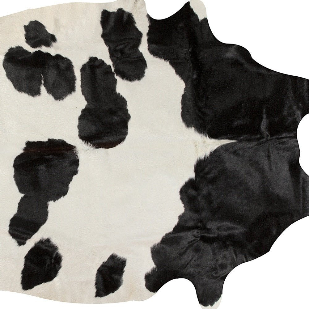 Cowhide Rug 72" X 84" White And Black - Montana Home & Kitchen Co.