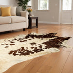 Cowhide Rug 72" X 84" White And Brown - Montana Home & Kitchen Co.