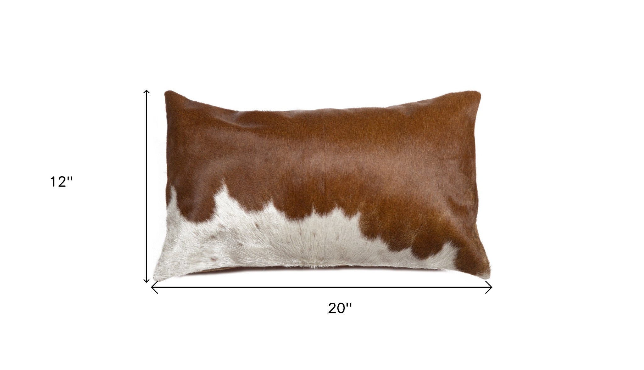 Cowhide Throw Pillow 12" X 20" Brown and White - Montana Home & Kitchen Co.