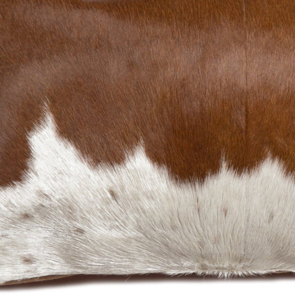 Cowhide Throw Pillow 12" X 20" Brown and White - Montana Home & Kitchen Co.