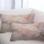 Cowhide Throw Pillow Set of Two 12" X 20" Blush - Montana Home & Kitchen Co.