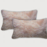 Cowhide Throw Pillow Set of Two 12" X 20" Blush - Montana Home & Kitchen Co.