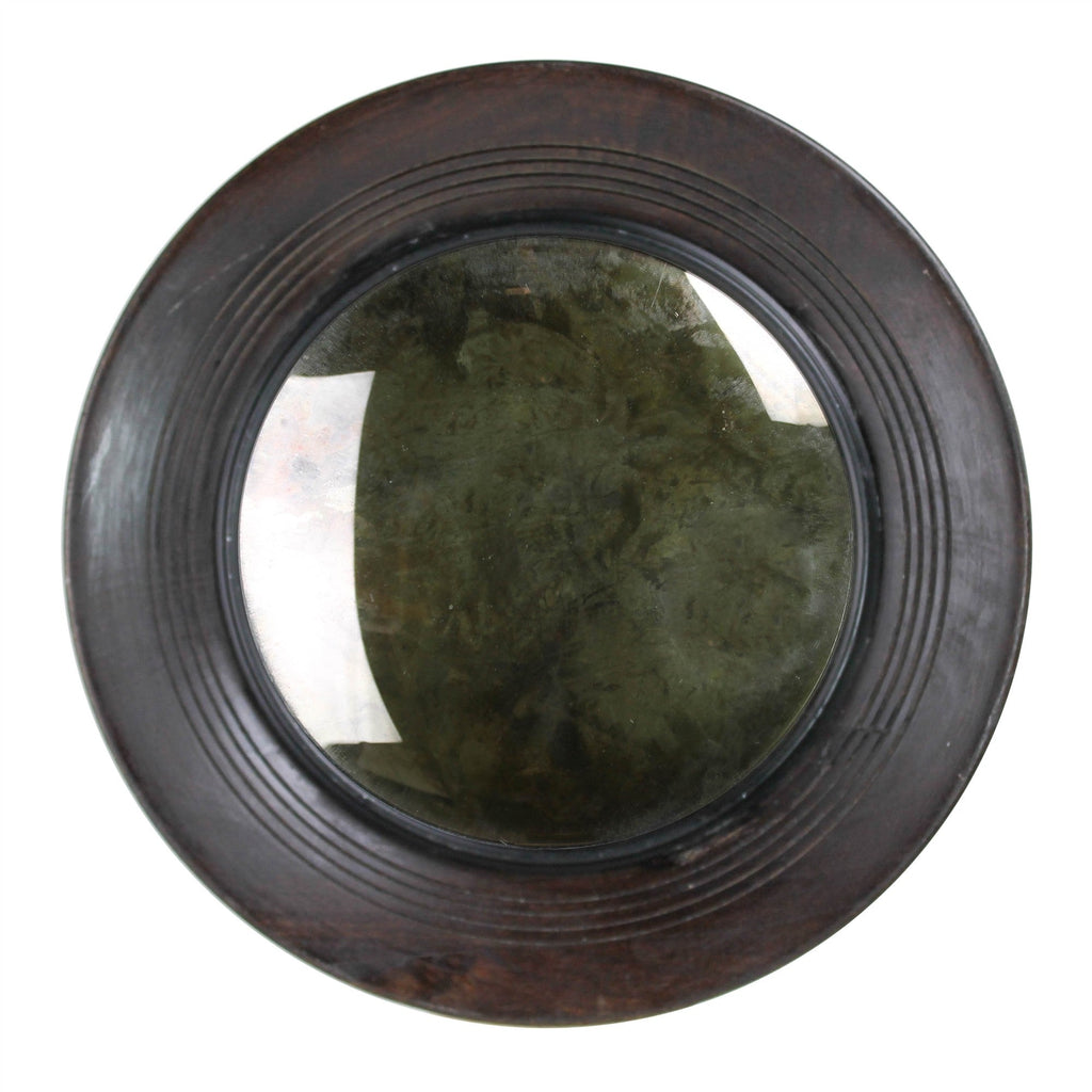 Dark Brown Wooden Convex Mirror - Montana Home & Kitchen Co.