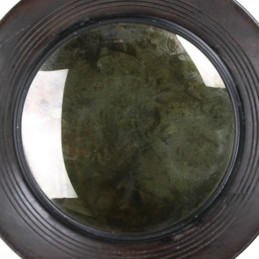 Dark Brown Wooden Convex Mirror - Montana Home & Kitchen Co.