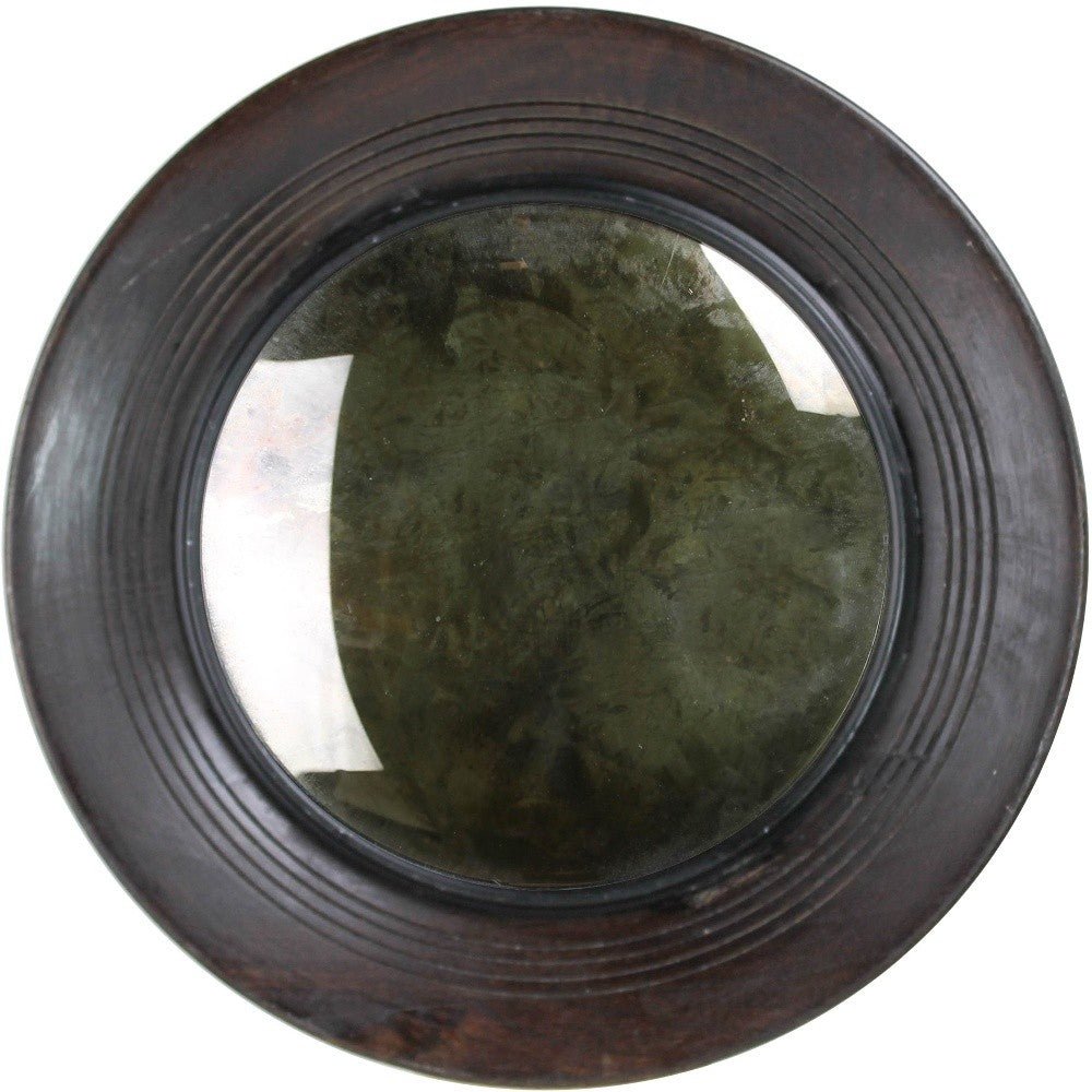 Dark Brown Wooden Convex Mirror - Montana Home & Kitchen Co.