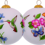 Decorative Florals Hand Painted Mouth Blown Glass Ornament - Montana Home & Kitchen Co.