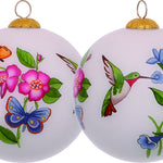 Decorative Florals Hand Painted Mouth Blown Glass Ornament - Montana Home & Kitchen Co.