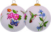 Decorative Florals Hand Painted Mouth Blown Glass Ornament - Montana Home & Kitchen Co.