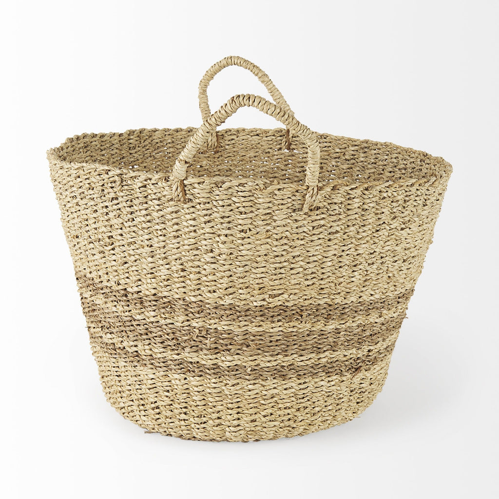 Detailed Wicker Storage Baskets Set Of Two - Montana Home & Kitchen Co.