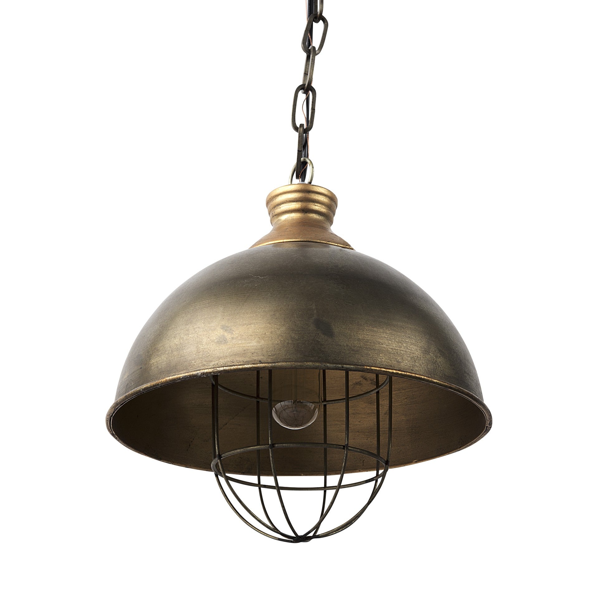 Distressed Bronze Metal Dome Hanging Light - Montana Home & Kitchen Co.