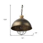 Distressed Bronze Metal Dome Hanging Light - Montana Home & Kitchen Co.