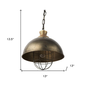 Distressed Bronze Metal Dome Hanging Light - Montana Home & Kitchen Co.