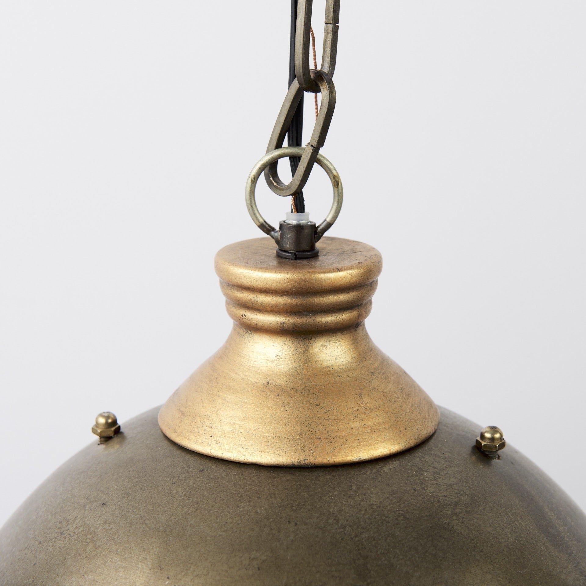 Distressed Bronze Metal Dome Hanging Light - Montana Home & Kitchen Co.