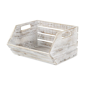 Distressed Gray Wooden Storage Box - Montana Home & Kitchen Co.