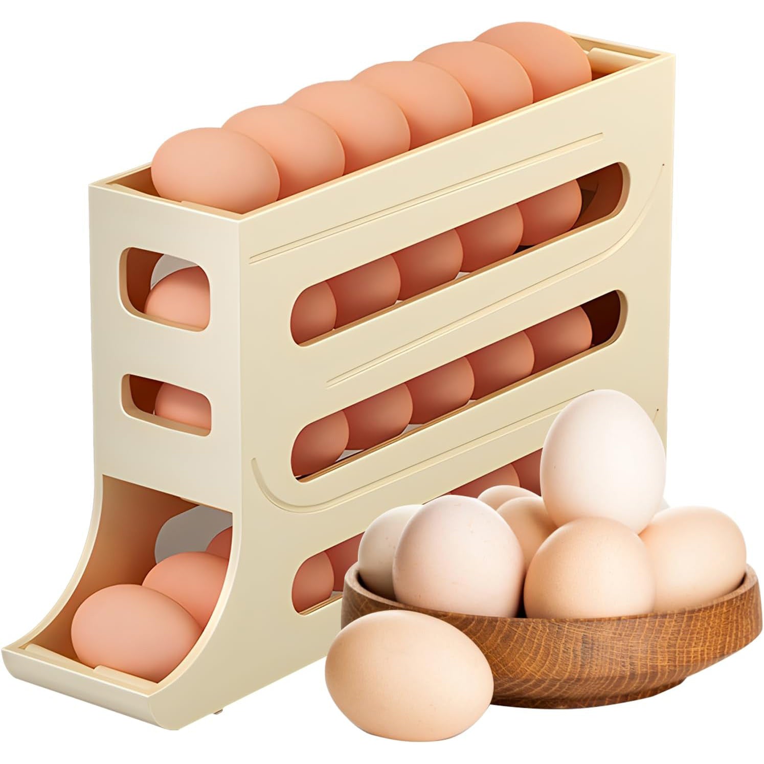 Egg Dispenser, Space - Saving Rolling Eggs Dispenser for Refrigerator Storage - Montana Home & Kitchen Co.