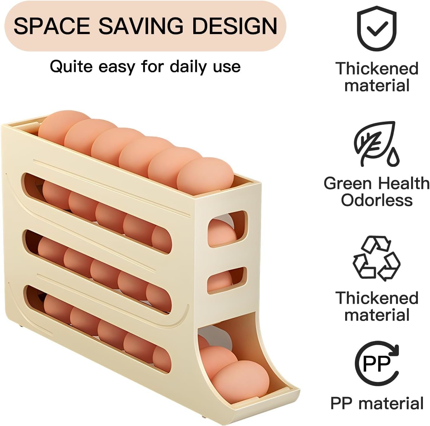 Egg Dispenser, Space - Saving Rolling Eggs Dispenser for Refrigerator Storage - Montana Home & Kitchen Co.