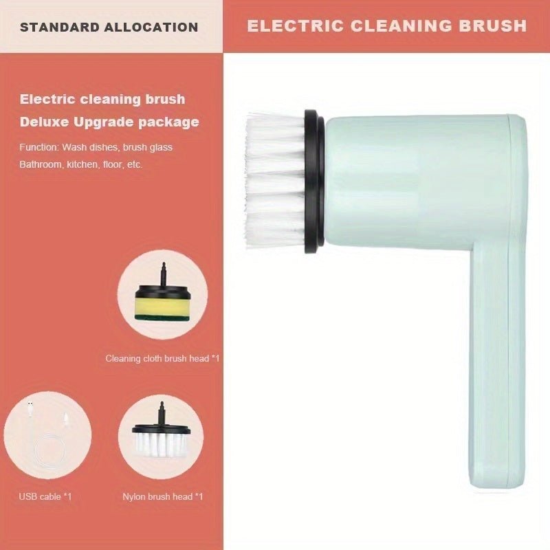 Electric Cleaning Brush Household Wireless Handheld Kitchen Toilet Tile Bathroom Toilet Strong Washing Brush Bowl Shoe Washing Cleaning Brush - Montana Home & Kitchen Co.