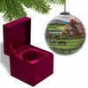 Farm in the Fall Scenery Hand Painted Mouth Blown Glass Ornament - Montana Home & Kitchen Co.