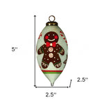 Festive Glitter Gingerbread Man Hand Painted Mouth Blown Glass Ornament - Montana Home & Kitchen Co.